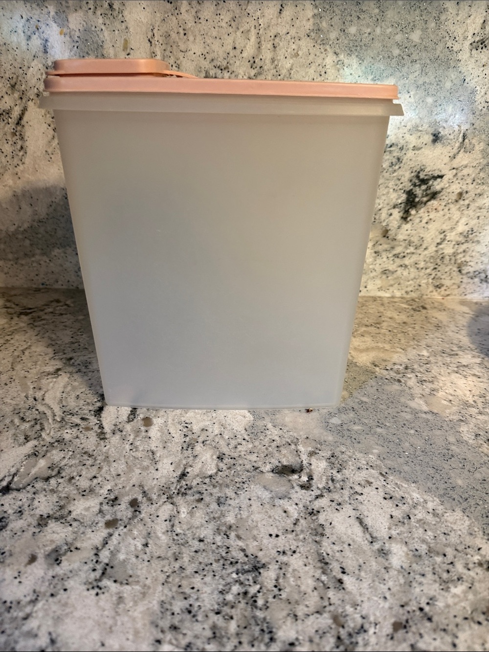Tupperware White Storage Container with Pink Lid